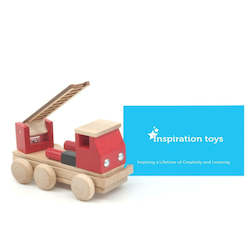 Toy: Wooden fire engine for kids