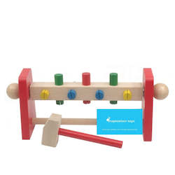 Hammering toys - Wooden wheel with pegs