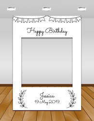 Internet only: Black and White Rustic Birthday InstaFrame