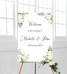 White Roses Welcome Sign