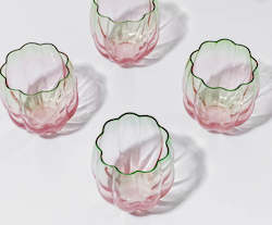 Petal Stemless Glass- Watermelon- Set Of 4