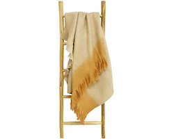 Nadia Acrylic Throw In Natural/soft Mustard Colour