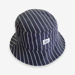 Menswear: Bucket Hat â Navy/White Stripe