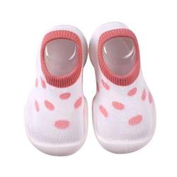 Baby Toddler Gifts: Baby Pre-Walkers / Toddler Shoe Socks - White with Pink Spots