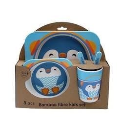 Baby Toddler Gifts: Hip Hop Penguin Bamboo Toddler Dinner Plate Set