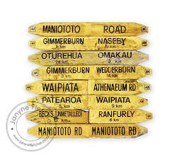 Charcoal Framed - Road Signs, Maniototo, Central Otago
