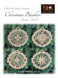 Filet Guipure - Christmas Baubles 1, Round, Set of 4