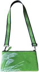 Wholesale trade: toetoe white on green ecofelt crossbody bag
