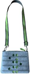 ponga green & grey ecofelt crossbody bag