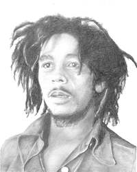 Sketchy Fulla: Art Print - Young Bob Marley