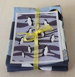 Set of 2 NZ Yellow Eyed Penguin Tea Towels