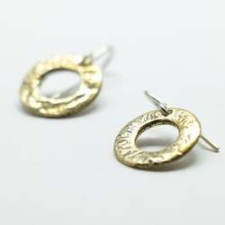 Jewellery: E15 - Reticulated Brass PÄ«rori earrings - WHOLESALE
