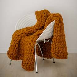 Handknitting - other than cardigan, pullover or similar: Large Chunky Knit Throw | 130cm x 170cm