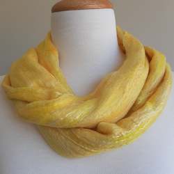 Handknitting - other than cardigan, pullover or similar: Merino Felted Scarf - Citrus