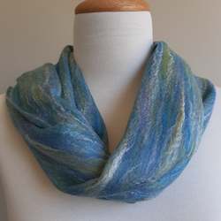 Handknitting - other than cardigan, pullover or similar: Merino Felted Scarf - Salvia