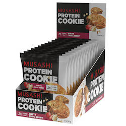 Health food: Musashi Protein Cookie White Choc Berry [Box of 12]