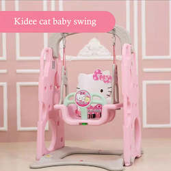 Internet only: Kidee cat slide & swing - pink