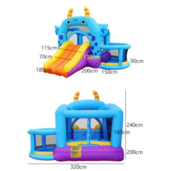 Jumping Dear Inflatable Castle - Blue monster