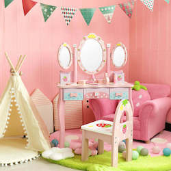 Internet only: Premium wooden princess dressing table chair set