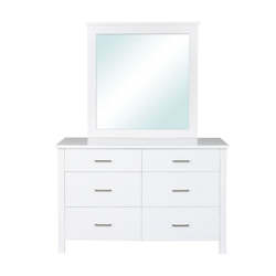 Drawers: Pine Wood Dresser with Mirror