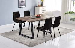 Vita Dining Table With 4 Black Chairs