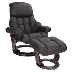 Aleta Chair & Ottoman Charcoal Fabric