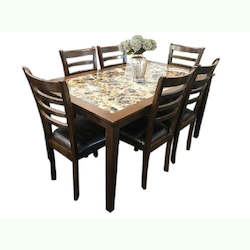 Dining Suite: Martin Marble Pattern Top Dining Suite 7 Pcs