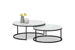 Coffee Table: Round White Marble Coffee Table Set