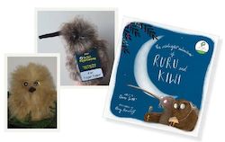 Pet: âTHE MIDNIGHT ADVENTURES OF RURU AND KIWIâ: This Book & Puppet Pack includes finger puppet characters Ruru and Kiwi by Erin Devlin. Book by Clare Scott & Amy Haarhoff.