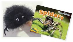 Pet: âCREEPY CRITTERSâ SPIDERS BOOK & PUPPET:  A hugely informative nature book! Spider Hand Puppet and Spider Rhyme by Erin Devlin. Book by Sian Smith.