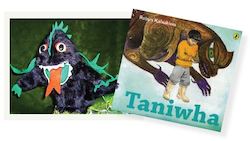 âTANIWHAâ BOOK & PUPPET: Taniwha Hand Puppet by Erin Devlin. Free laminated copy of Taniwha song. Book written by Robyn Kahukiwa.