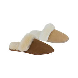 Sheepskin Slippers: Sheepskin Scuffs: Rolled Collar Soft Sole