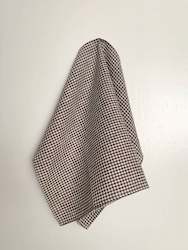 Clothing wholesaling: Linen Tea Towel, Brown/ White Little Check