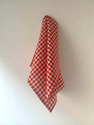Clothing wholesaling: Linen Tea Towel, Red/ White Gingham