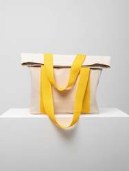 SALE Roll Down Heavy Canvas Bag, Yellow Strap