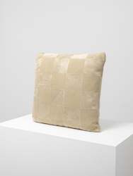 SALE Square Cushion, Ecru Checkerboard