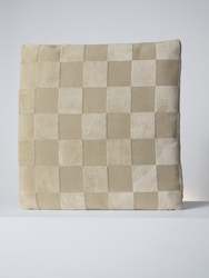 SALE Floor Cushion, Ecru Checkerboard