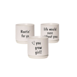 Printed Small Oslo Pot Parchment - with sayings