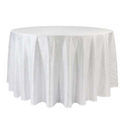Event, recreational or promotional, management: White Jacquard Round Tablecloth 3m
