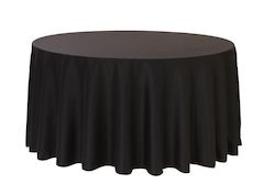 Event, recreational or promotional, management: Black Round Tablecloth 3m