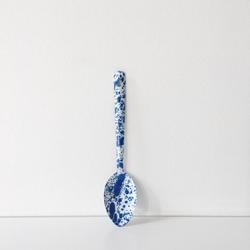 Enamelware: Blue marble enamel serving spoon 30cm