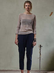 Womens Linen Shirts: 100% Linen Knitted Raglan Sweater