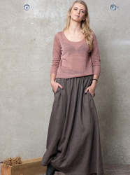 Womens Linen Shirts: 100% Linen Knitted Sweater 3/4 Sleeves