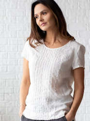 Womens Linen Shirts: Linen Top Saida Cream