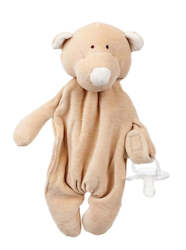 Teddy comforter with dummy holder