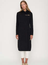 WOOL COAT WITH BUCKLE ON NECK Black