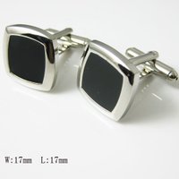 Silver &. Black square cufflinks