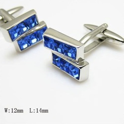 Blue crystal cufflinks