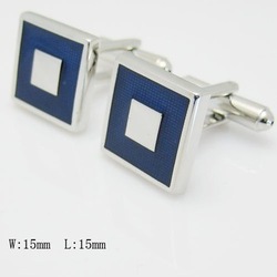 Internet only: Silver &. Blue square cufflinks
