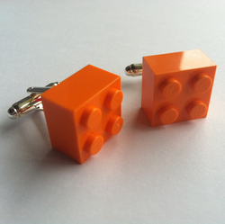 Orange lego cufflinks